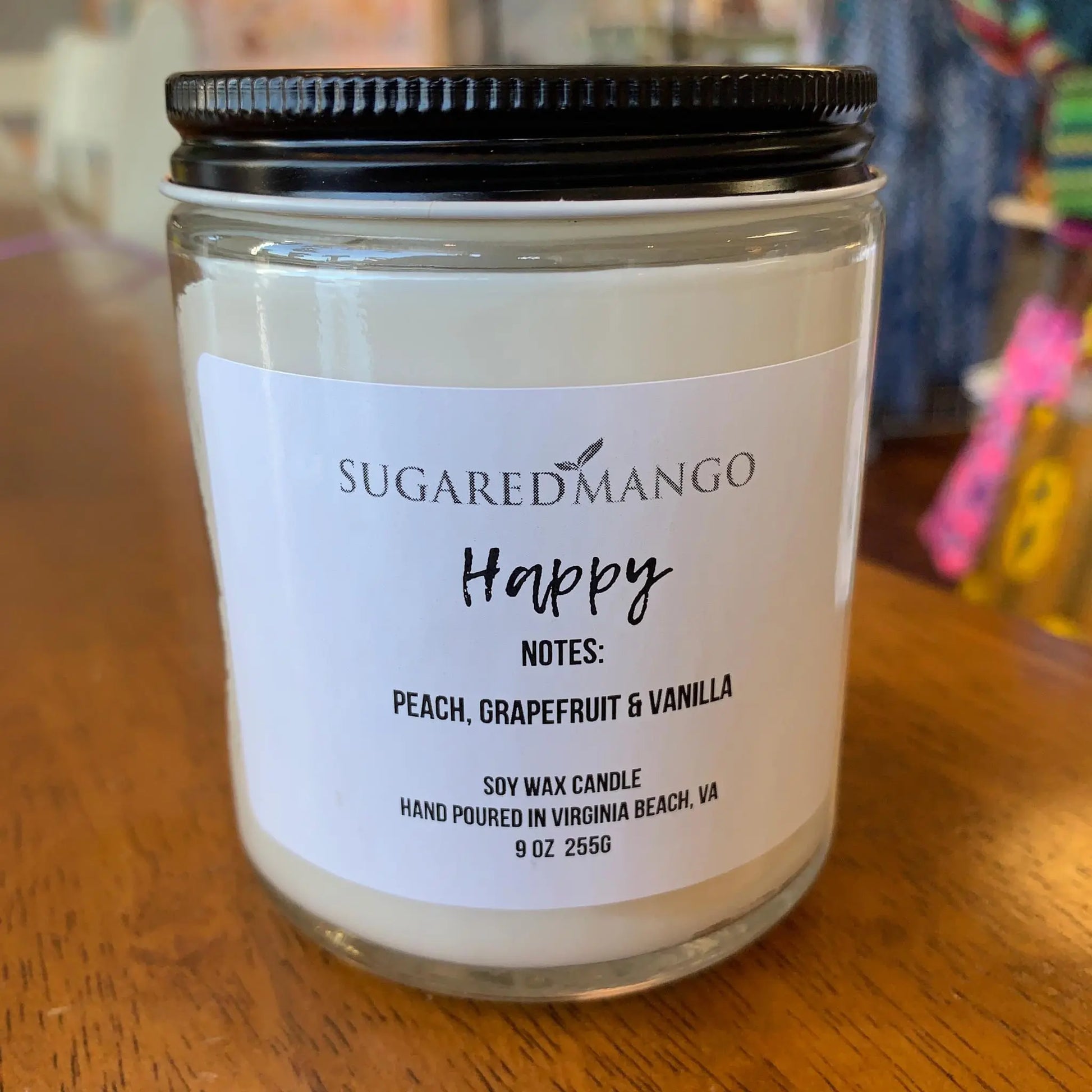 Happy Scented Soy Candle Sugared Mango Soaps