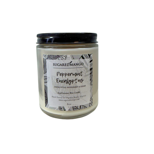 Peppermint Eucalyptus Scented Soy Coconut Candle