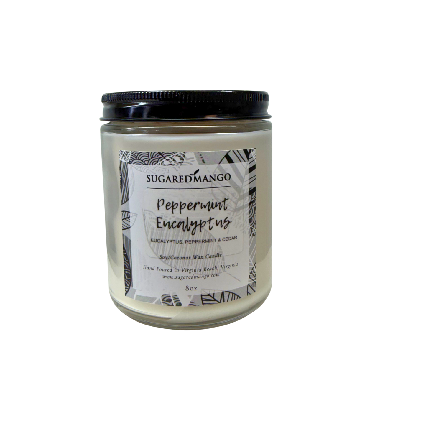 Peppermint Eucalyptus Scented Soy Coconut Candle