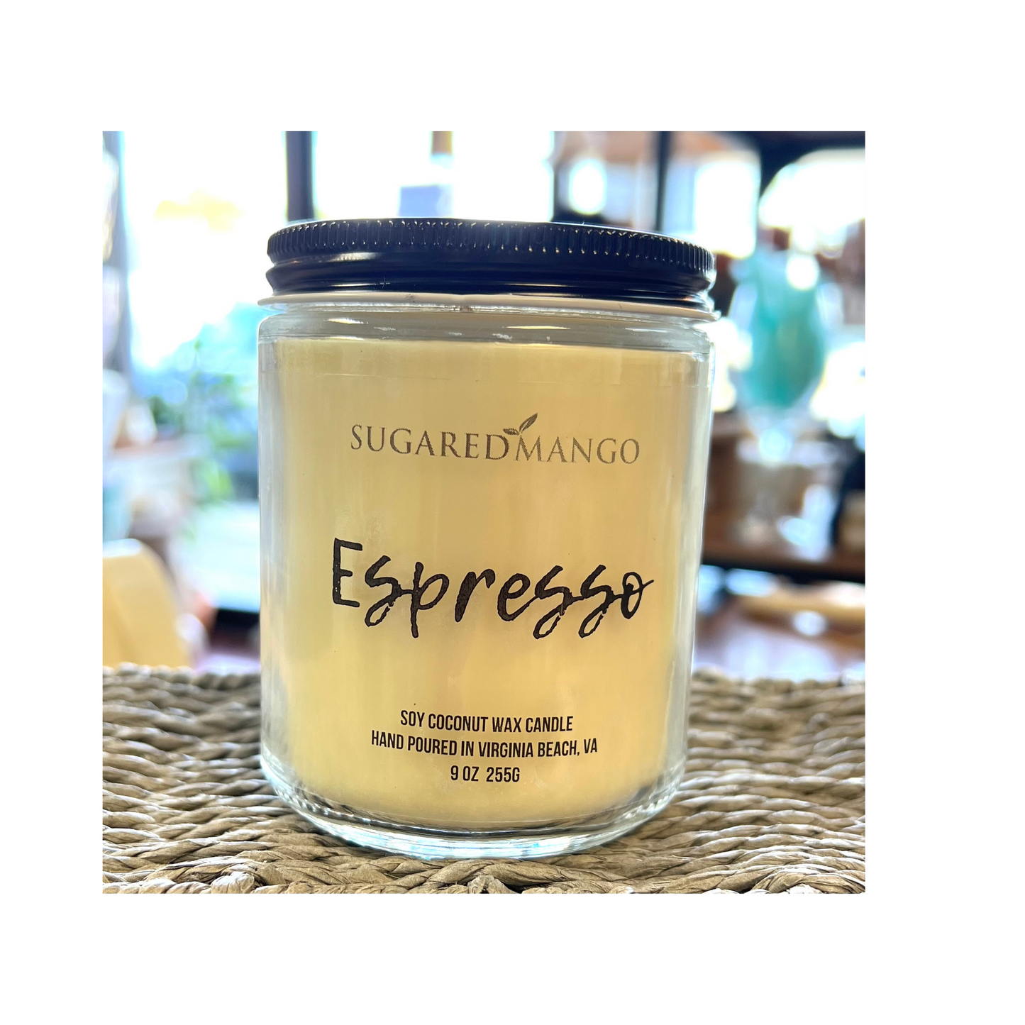 Espresso Scented Soy Coconut Candle Sugared Mango Soaps